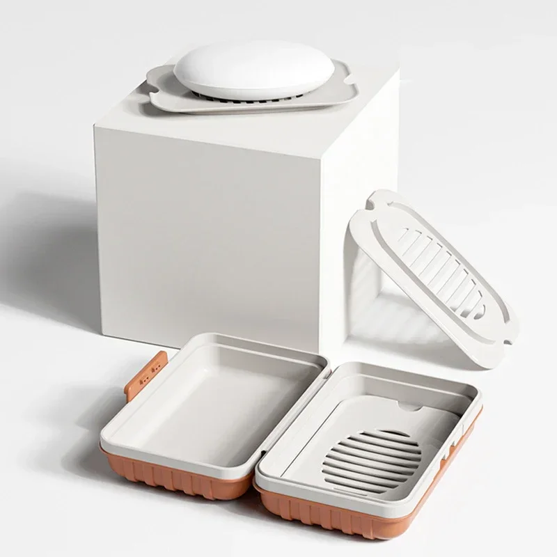 Home Essentials Bathroom Storage - Kunststof zeepbakje met deksel, ideaal voor