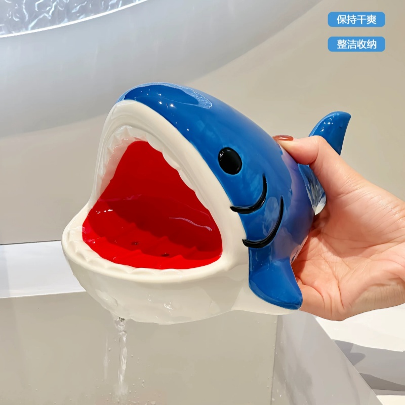 Home Edit Bathroom Storage - Leuke Cartoon Grote Mond Haai Zeepdoos