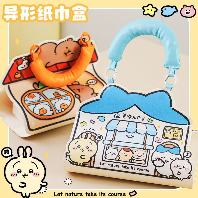 Home Edit Bathroom Storage - Kawaii Anime Chiikawa wandtas voor tissues,