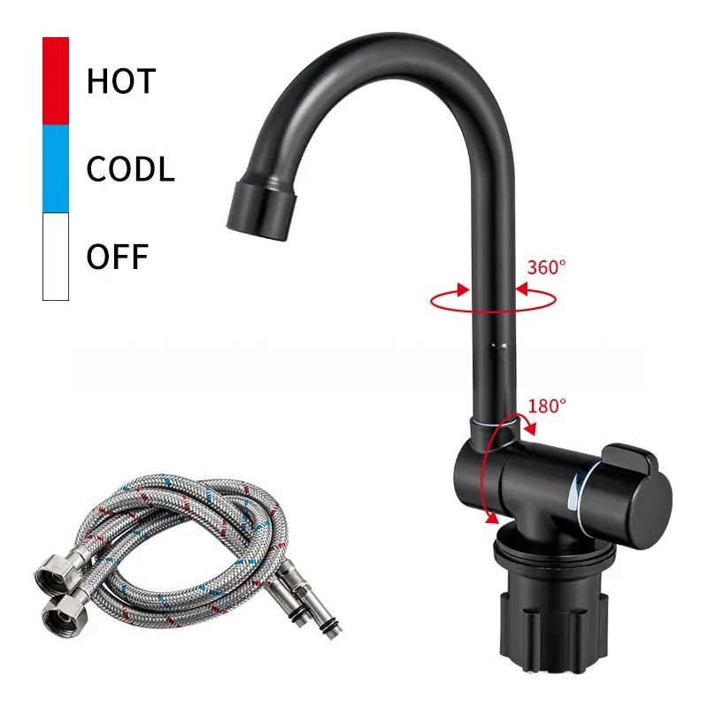 Zwarte opvouwbare RV-kraan voo - Basin Mixer Tap recensie en prijs
